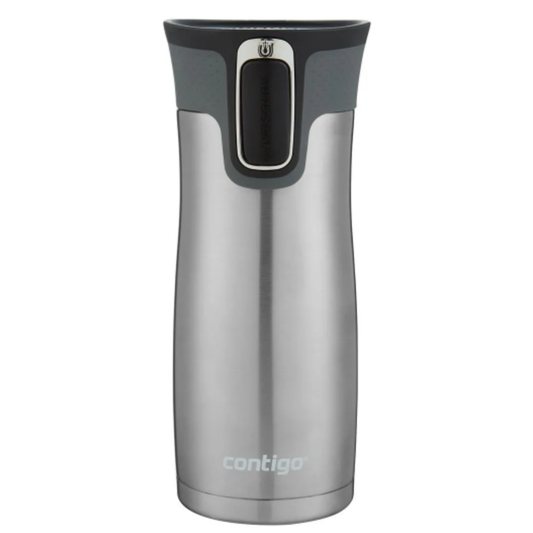 Mug Contigo West Loop AUTOSEAL de acero inoxidable 473 ml, gris metalizado, con aislamiento al vacío